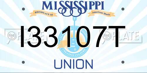 I33107T Mississippi License Plate