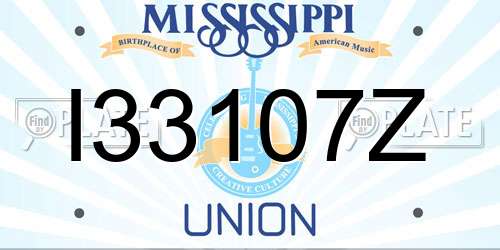 I33107Z Mississippi License Plate