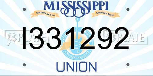 I331292 Mississippi License Plate