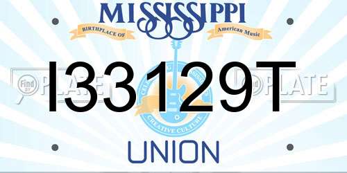 I33129T Mississippi License Plate