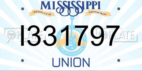 I331797 Mississippi License Plate