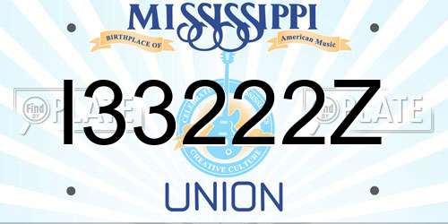 I33222Z Mississippi License Plate