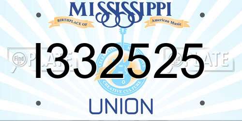 I332525 Mississippi License Plate