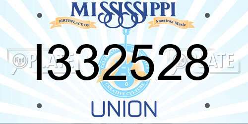 I332528 Mississippi License Plate