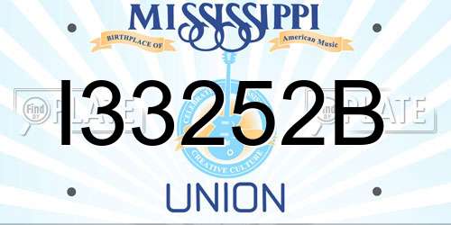 I33252B Mississippi License Plate