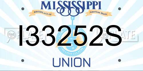 I33252S Mississippi License Plate