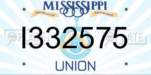I332575 Mississippi License Plate