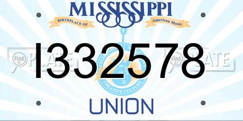 I332578 Mississippi License Plate