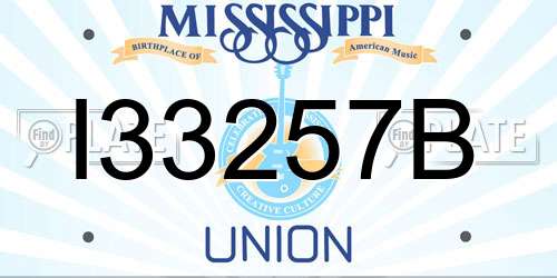 I33257B Mississippi License Plate