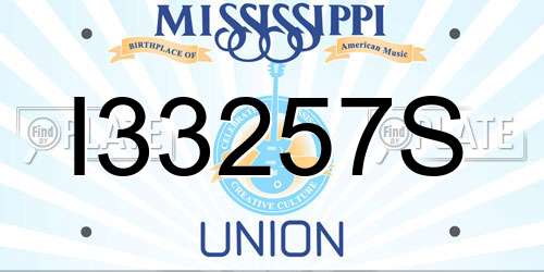 I33257S Mississippi License Plate