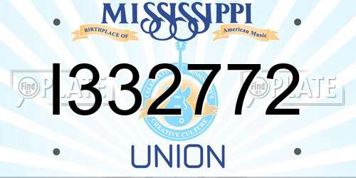 I332772 Mississippi License Plate