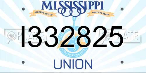 I332825 Mississippi License Plate