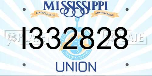 I332828 Mississippi License Plate