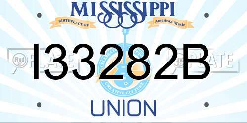 I33282B Mississippi License Plate
