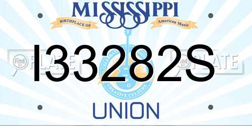 I33282S Mississippi License Plate