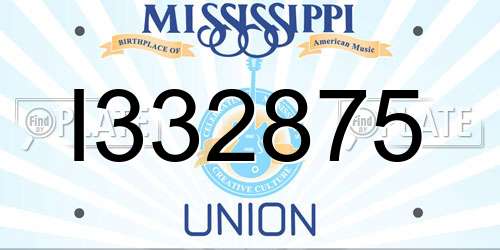 I332875 Mississippi License Plate