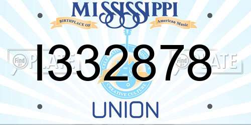 I332878 Mississippi License Plate