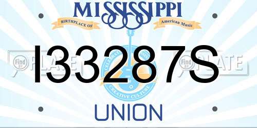 I33287S Mississippi License Plate