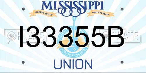 I33355B Mississippi License Plate