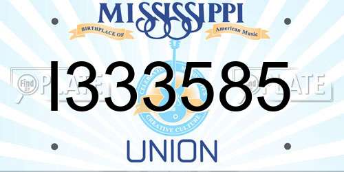 I333585 Mississippi License Plate