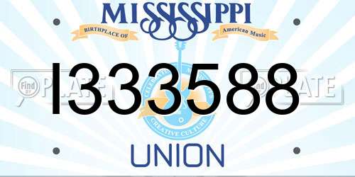 I333588 Mississippi License Plate