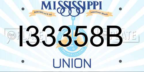 I33358B Mississippi License Plate