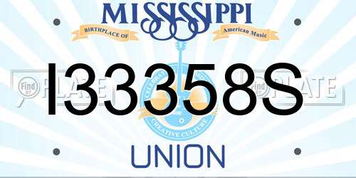 I33358S Mississippi License Plate