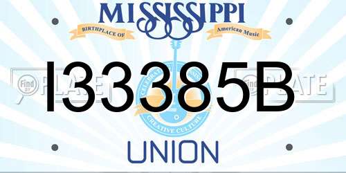 I33385B Mississippi License Plate