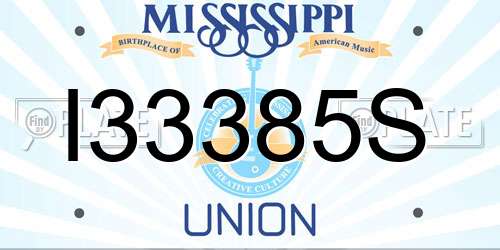 I33385S Mississippi License Plate