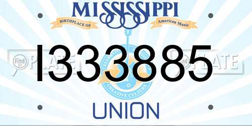 I333885 Mississippi License Plate