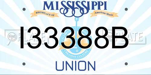 I33388B Mississippi License Plate