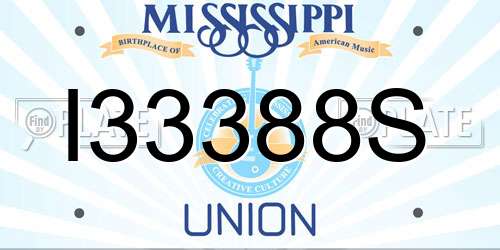 I33388S Mississippi License Plate