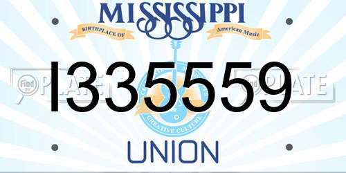 I335559 Mississippi License Plate