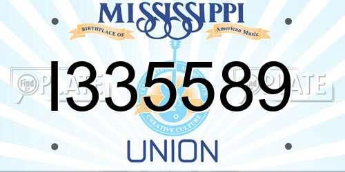 I335589 Mississippi License Plate