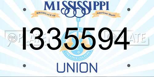 I335594 Mississippi License Plate