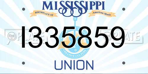 I335859 Mississippi License Plate