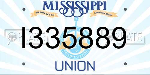 I335889 Mississippi License Plate