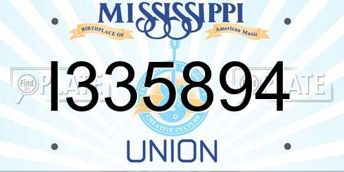 I335894 Mississippi License Plate