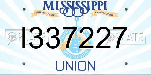 I337227 Mississippi License Plate