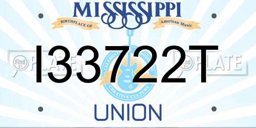 I33722T Mississippi License Plate