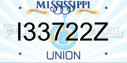 I33722Z Mississippi License Plate