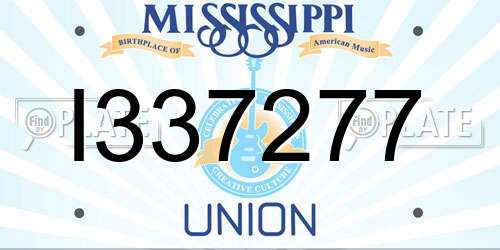 I337277 Mississippi License Plate