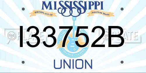 I33752B Mississippi License Plate