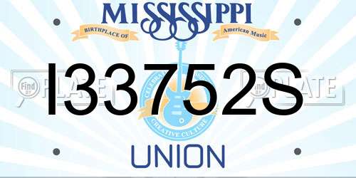 I33752S Mississippi License Plate