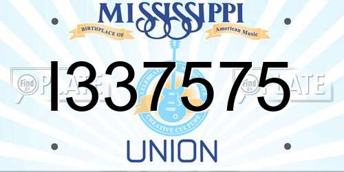 I337575 Mississippi License Plate