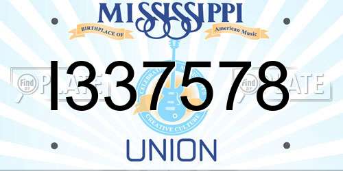 I337578 Mississippi License Plate