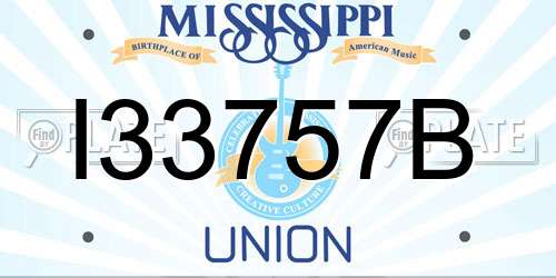I33757B Mississippi License Plate