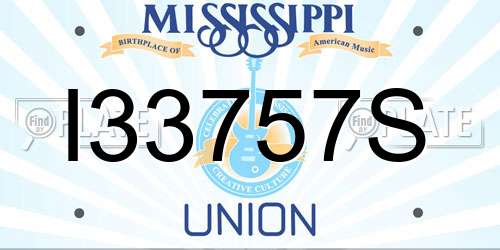 I33757S Mississippi License Plate