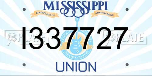 I337727 Mississippi License Plate