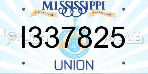 I337825 Mississippi License Plate